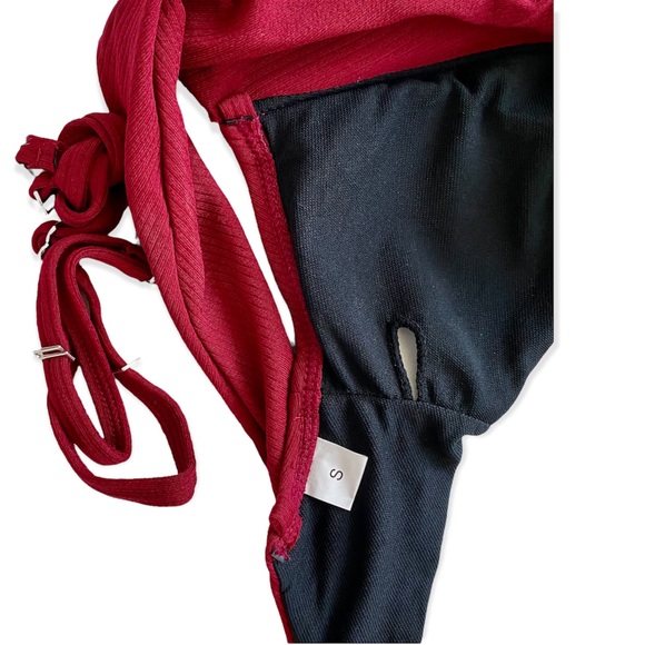 🛑SOLD NWT Dark Red V-Neck Bikini - Picture 5 of 5